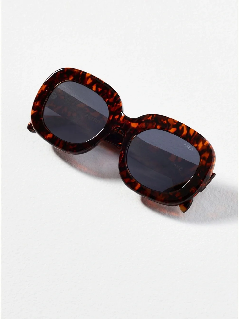 Anthropologie I-SEA Oversized Oval Retro Tort Sunglasses